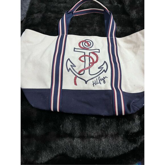 Tommy Hilfiger Tote Bag nautical sailing canvas - Picture 1 of 5